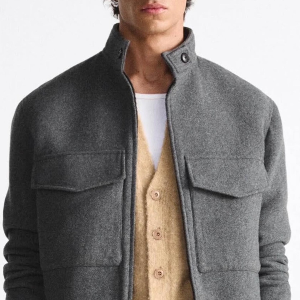 Zara Men's Gray Bomber Jacket/Brand New